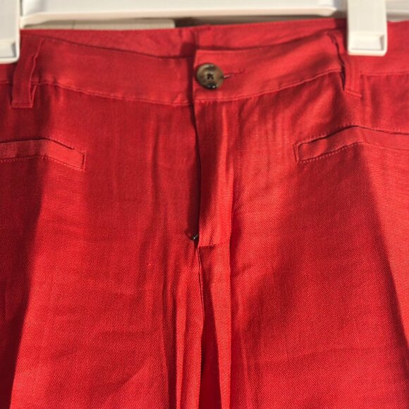 CAbi 5472 Red Valentine Linen Blend Suit – Jacket L & Pants 10 - Picture 14 of 15